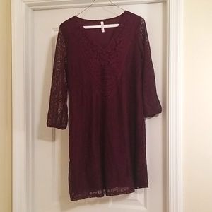 Burgundy mini dress